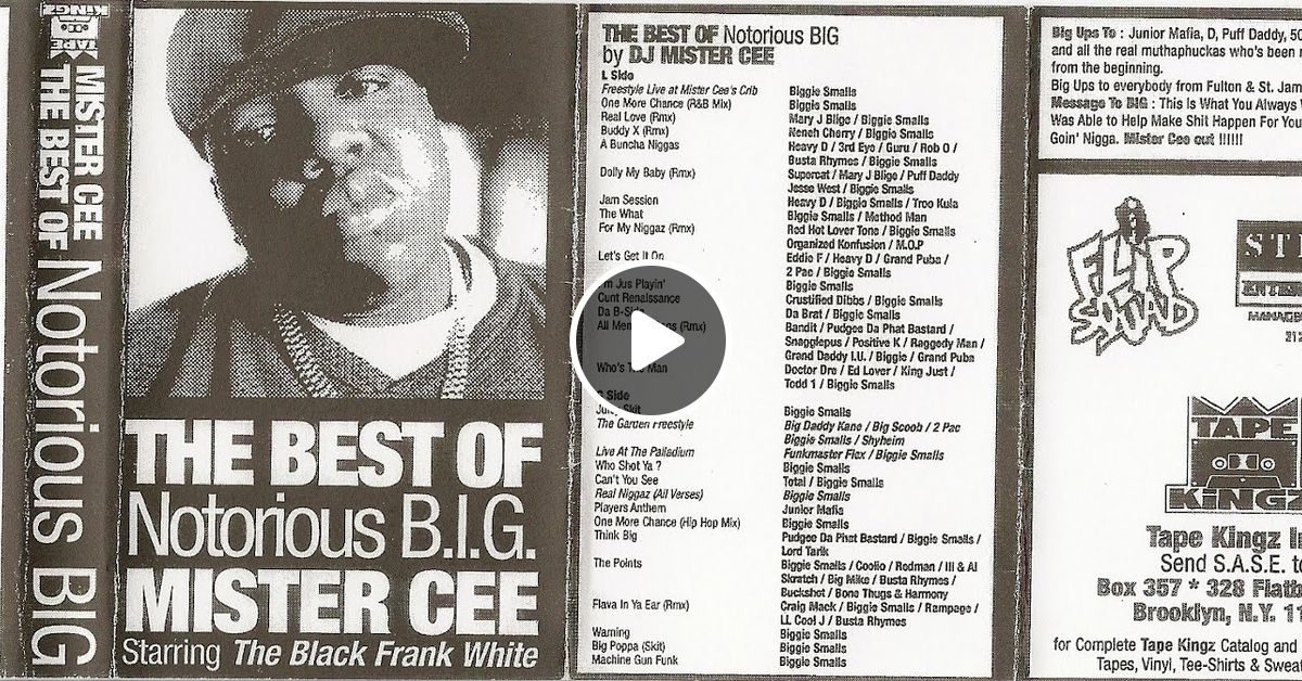 Mister Cee Best Of Biggie (1995) by J.Nickelz ( Frontrow E.N.T