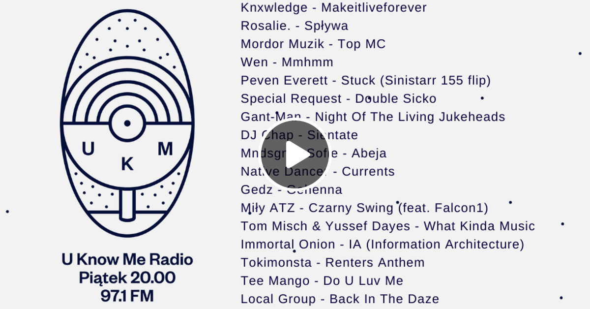 U Know Me Radio 227 Knxwledge Rosalie Gedz Mordor Muzik Mily Atz Tokimonsta Wen By U Know Me Radio Mixcloud