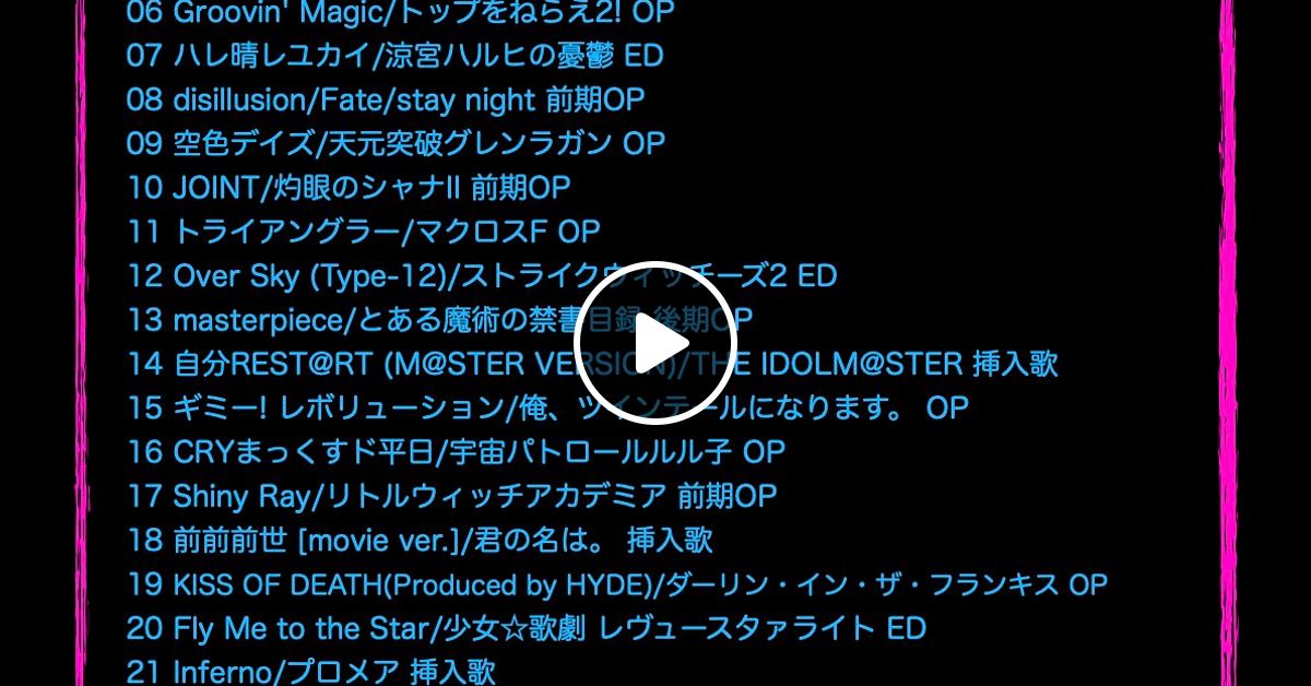 アニソンインデックス!! 公募2025 『あなたのアニメ年表』 吉田 by yoshida3ryu | Mixcloud