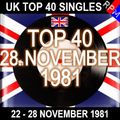 UK TOP 40 22 - 28 NOVEMBER 1981