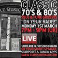 CLASSIC 70'S & 80'S SOUL & FUNK LIVE 1/3/2021, ON STARPOINT RADIO