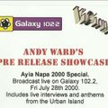 Andy Ward, Ayia Napa Special on Galaxy 102.2