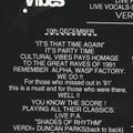 Cultural Vibes (live) Tribute to Alpha/Wasp Factory 1991 Night 10-12-94