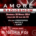 LORENZOSPEED present AMORE Radio Show # 605 Domenica 30 Marzo 2014 part 1 with GLORiA P + DUECROP