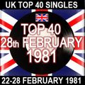 UK TOP 40: 22-28 FEBRUARY 1981