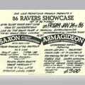 Ravers Showcase-Armagideon v Saxon Studio Sound@ Silver Sands Night Club Huddersfield UK 24.1.1986