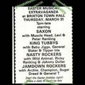 Jamdown Rockers v King Tubbys v Nasty Rockers v Saxon@Brixton Town Hall London UK 31.3.1983