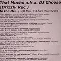 Drizzly Records  In The Mix - That Mucho A.K.A. DJ Choose (March 2003)