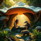 Rabid Acid Badger & Mummy Chill at the Temple of Mushrooms