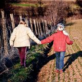 stepping into the sun with my friend Aga,