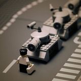 Iron horse versus man of lego