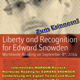 Sondersendung zum Erinnern über Edward Snowden. Eigene Texte, Musik und Stories.