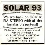 102.5FM Solar Radio Les Adams & 95 KISSFM London 31.08.85