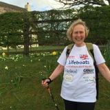 Pat Smith, aka Action Nan, who is walking the coast path around Cornwall in aid of the RNLI