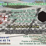 Taller de Construcción Alternativa, 27, 28 y 29 de mayo 2015 en Centro Cultural Santa Cruz