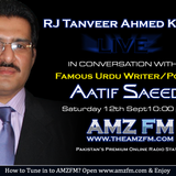 Poet Aatif Saeed Live Interviw with Rj Tanveer Ahmed Khan AMZFM