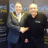 The Mayor of Stafford Borough 2014, Cllr. Ray Sutherland talks with Ray Crowther