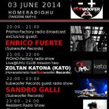 22h-23h (GMT+1) Excl Subwoofer Records Resident Guest Radio Show w/Sandro Galli (Subwoofer Records)