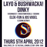 Elek-Fun&Jos Vogel B2B@Shake It 3rd Anniversary w\Dinky and Layo&Bushwacka 5\4\2012 London