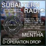 Mentha b2b D-Operation Drop - Subaltern Radio 03/03/2016 on SUB.FM