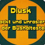 Diusk -Nackt und unrasiert an der Bushaltestelle-