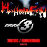 Unique 3 - Live Halloween DJ Set @ SUKI10C, Birmingham 1/11/13