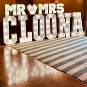 #404 Mr & Mrs Cloona Wedding Reception with Guests.  Steve Goddard, Loyd James & James Hall