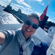 DJ Lenny Lover for GIN SUL event "Butterfahrt" on MS Tonne, Elbe river (Hamburg)