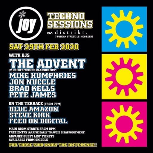 The Advent DJ Set (90s set) at "Joy Techno Sessions" @ Distrikt (Leeds - GB) - 29 February 2020