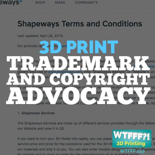 WTFFF 249: 3D Print Trademark and Copyright Advocacy with Michael Weinberg of Shapeways