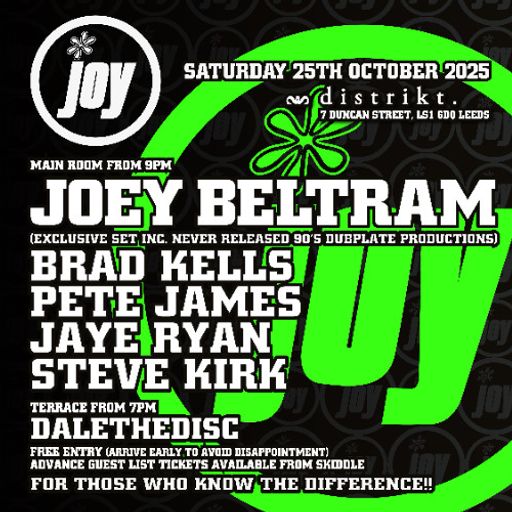 Joey Beltram at "JOY" @ Distrikt (Leeds - UK) - 25 October 2025