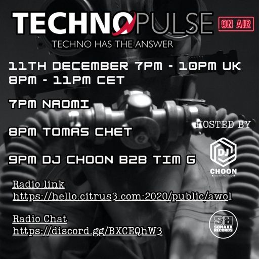 Dj Tomas Chet - Techno Pulse Live on Awol radio 2023.12.11