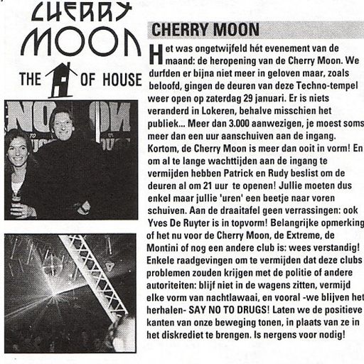 Resident DJ Team at "Reopening Night" at Cherry Moon (Lokeren - Belgium) - 29 January 1994