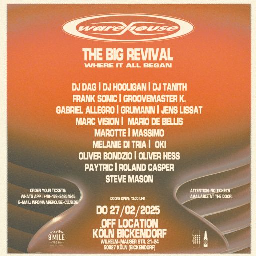 Frank Sonic at Warehouse Club "The Big Revival" (Köln - Germany) - 27 February 2025