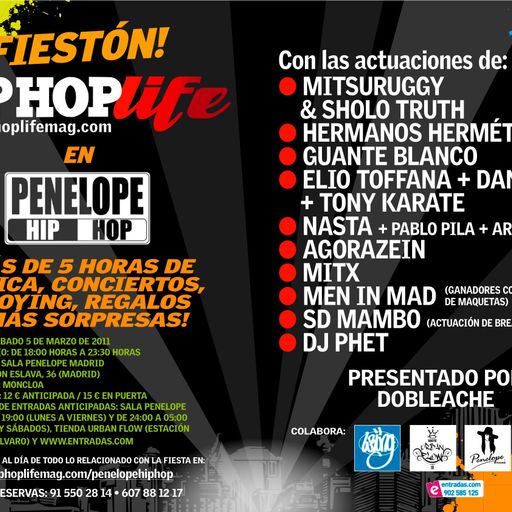 Fiesta Hip Hop Life 5 de Marzo Penelope