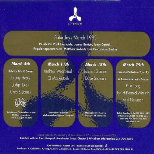Laurent Garnier at "Cream" @ Nation (Liverpool - UK) - 18 March 1995