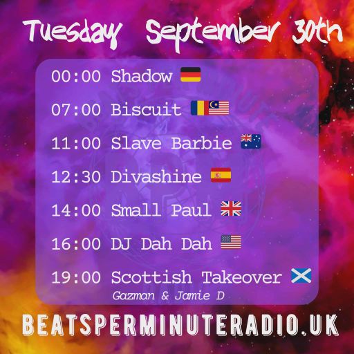 BPM Radio, Tuesday Choons, v45, 30/09/25