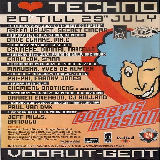 Jeff Mills at "I Love Techno presents Bobby's Mission" @ Vooruit (Gent - Belgium) - 29 July 1996