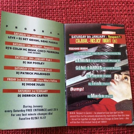 DJ Trish at "Respect II" @ Fuse (Brussels - Belgium) - 13 January 1996