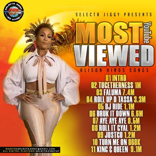 Soca Mix 2025, Most Youtube Viewed, Alison Hinds (With Drupatee, Mr. Vegas, Machel Montano, Shaggy)