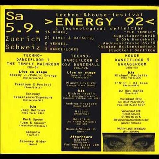 T-Bass at "Energy 92" @ The Temple (Zurich - Switzerland) - 5 September 1992