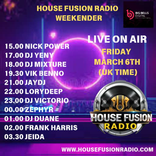 House Fusion Radio "Midnight Vibes #76" Friday, Mar. 6th, '26