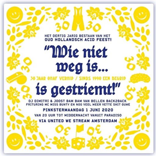 Dimitri B2B Joost Van Bellen at "Oud Hollandsch Acid Feest" @ Paradiso (Amsterdam) - 1 June 2020