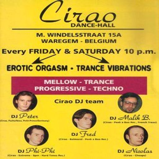 Christophe (warm-up) at "Erotic Orgasm" @ Cirao (Waregem - Belgium) - September 1995