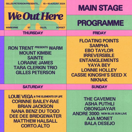 Ron Trent presents Warm at We Out Here festival (Dorset-UK) - 15 August 2024