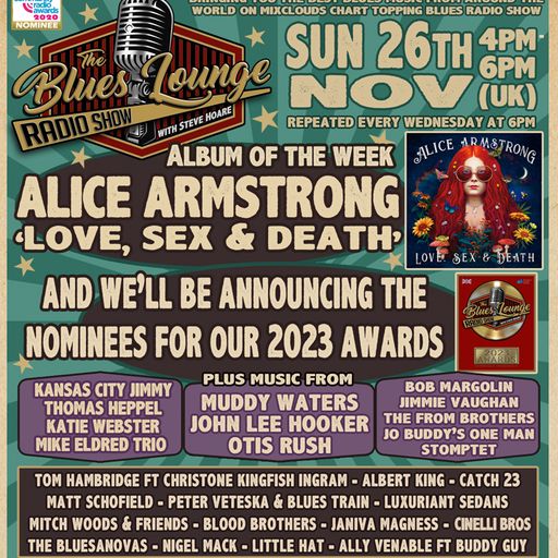 The Blues Lounge 26th Nov 2023 - Featured Release from Alice Armstrong 'Love, Sex & Death'