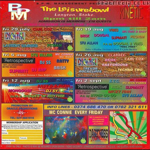 Laurent Garnier & Carl Cox at "Carl Cox Birthday Party" @ Club Kinetic (UK) - 29 July 1994