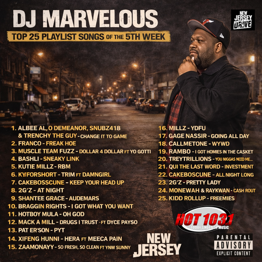 NEW JERSEY DRIVE TOP 25 PLAYLIST OF THE 5TH WEEK