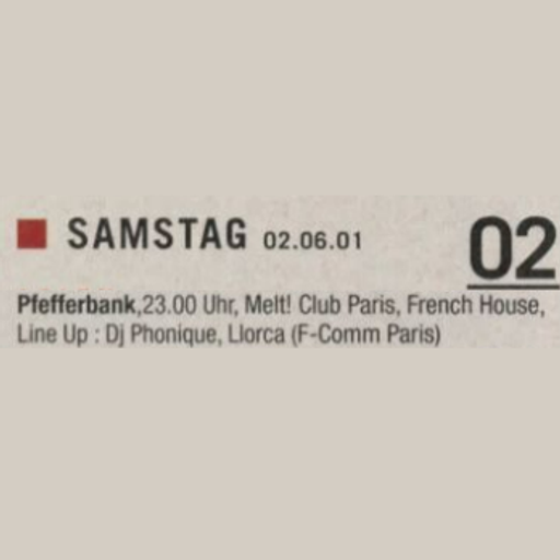 Llorca at "Melt! Club Paris" @ Pfefferbank (Berlin - Germany) - 2 June 2001