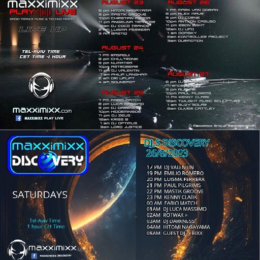 MaxxiMixx Play Live Aug. 23rd, Discovery Aug. 26th, '23